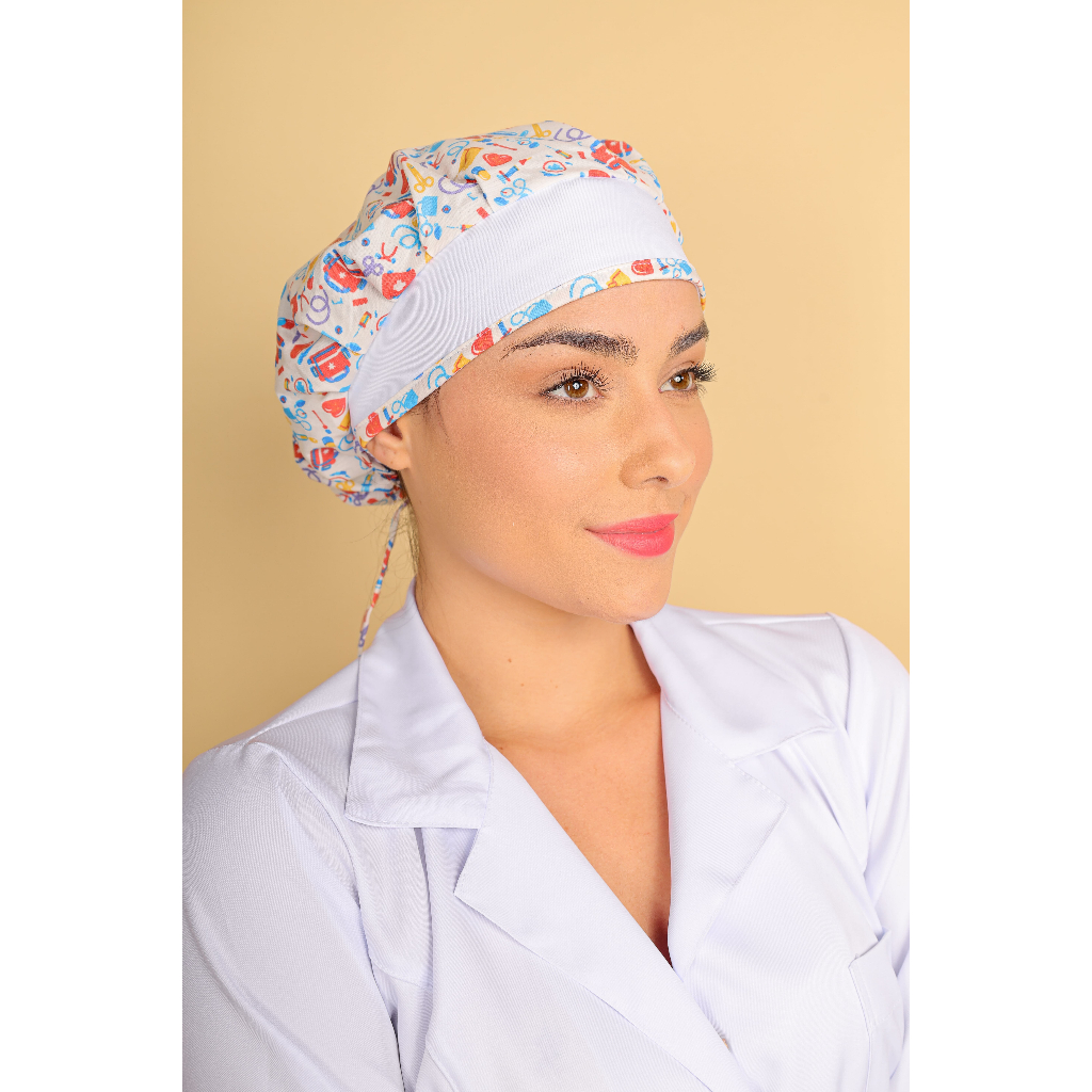 Touca gorro de cozinha, enfermagem, odonto, veterinaria, culinaria, cirurgica em Oferta na Shopee