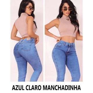 Calça Skinny Feminina Jeans Cós Alto Levanta Bumbum C/ Lycra (Elastano) Cintura Alta Modeladora Oferta Exclusiva