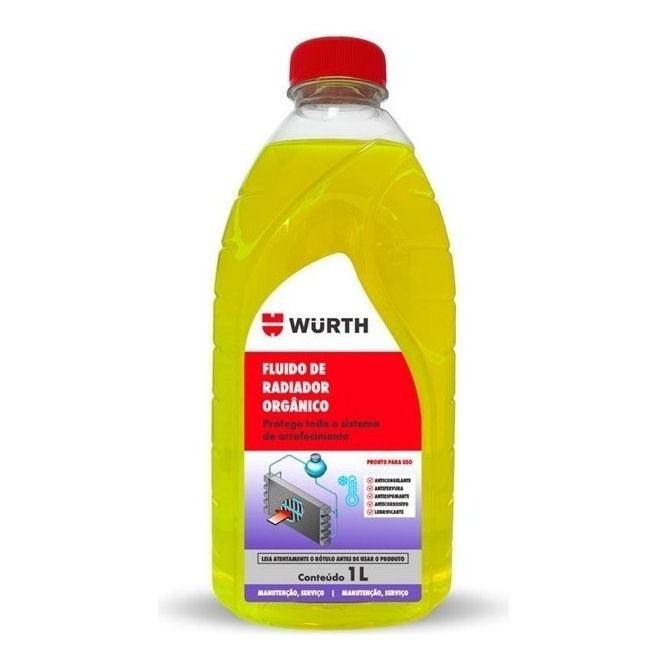 Aditivo Fluido Radiador Orgânico Amarelo Pronto Para Uso Wurth
