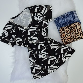 Blusa Feminina Verão Elegante Manga Curta Estampada Viscolycra