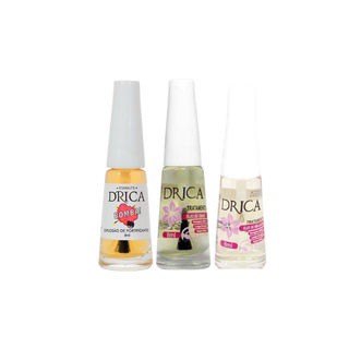 KIT DE TRATAMENTO ANTIFÚNGICO, FORTALECIMENTO E CRESCIMENTO - ESMALTES DRICA - Cravo/Bomba/Melaleuca