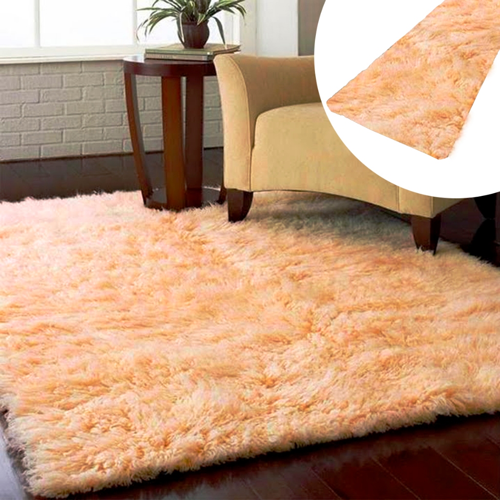 Kit Tapete Felpudo 2,00 x 1,30m Para Casa + Passadeira 2,00m x 60cm Felpudo Antiderrapante