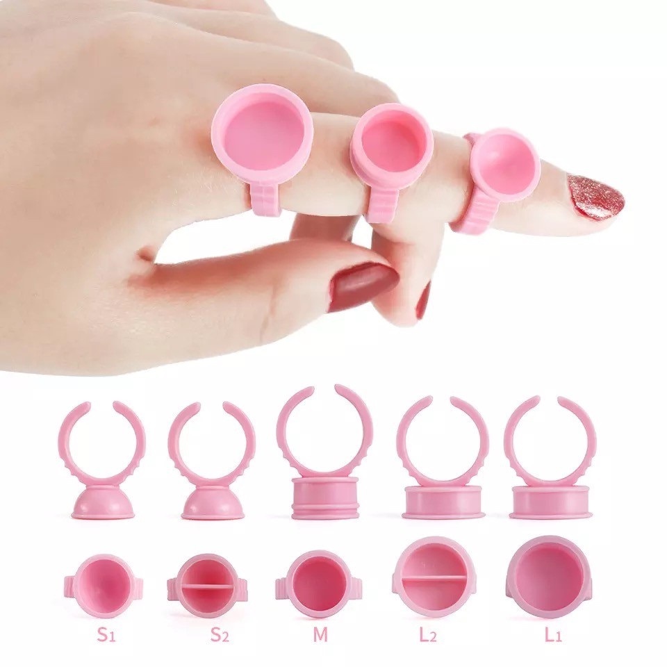 Anel de Batoque Descartável Cor Branco ou Rosa 100 Unidades Micro Pigmentação, Henna Tatto