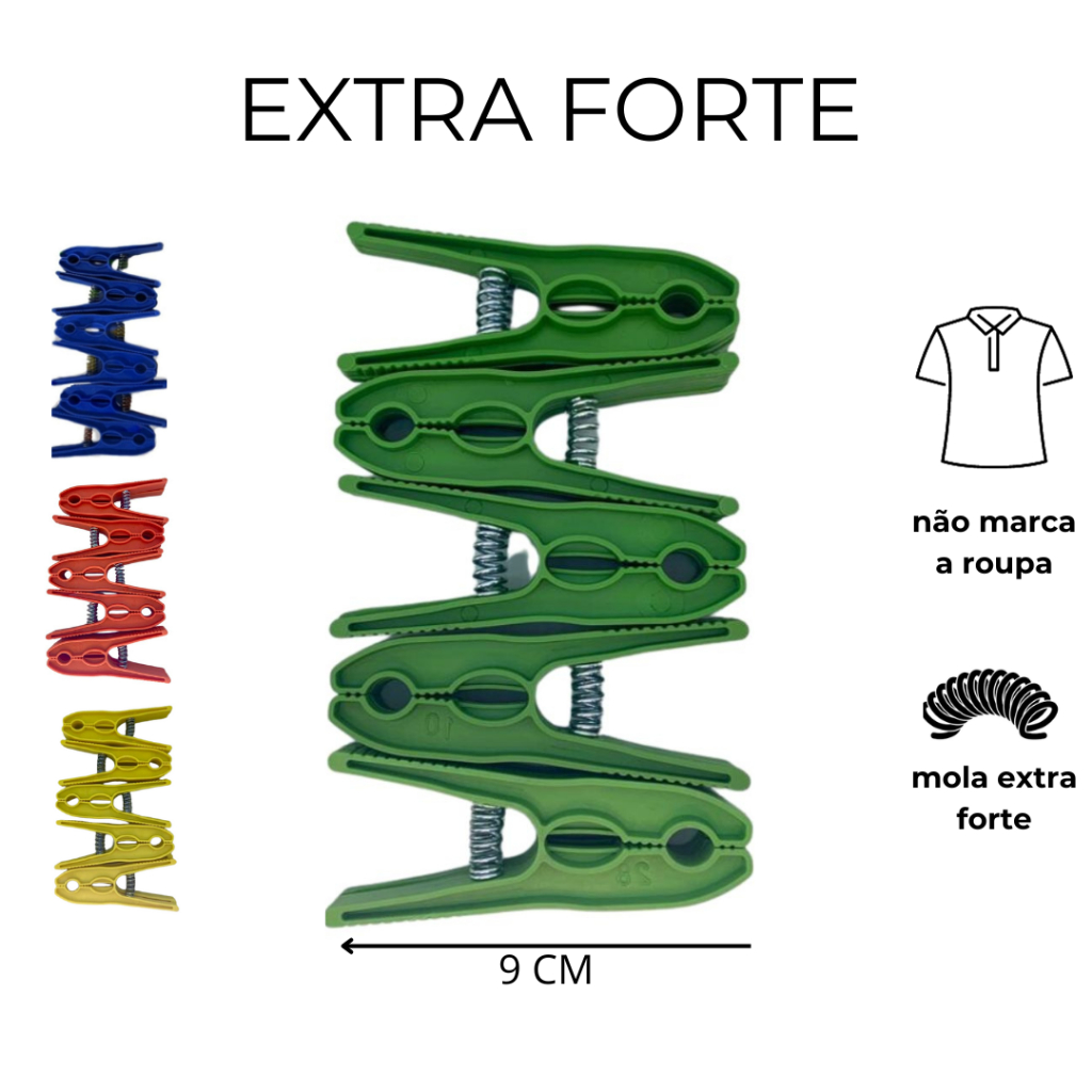 Prendedor de Roupa 120 Un Plástico Extra Forte Grampo Econômico em Oferta na Shopee