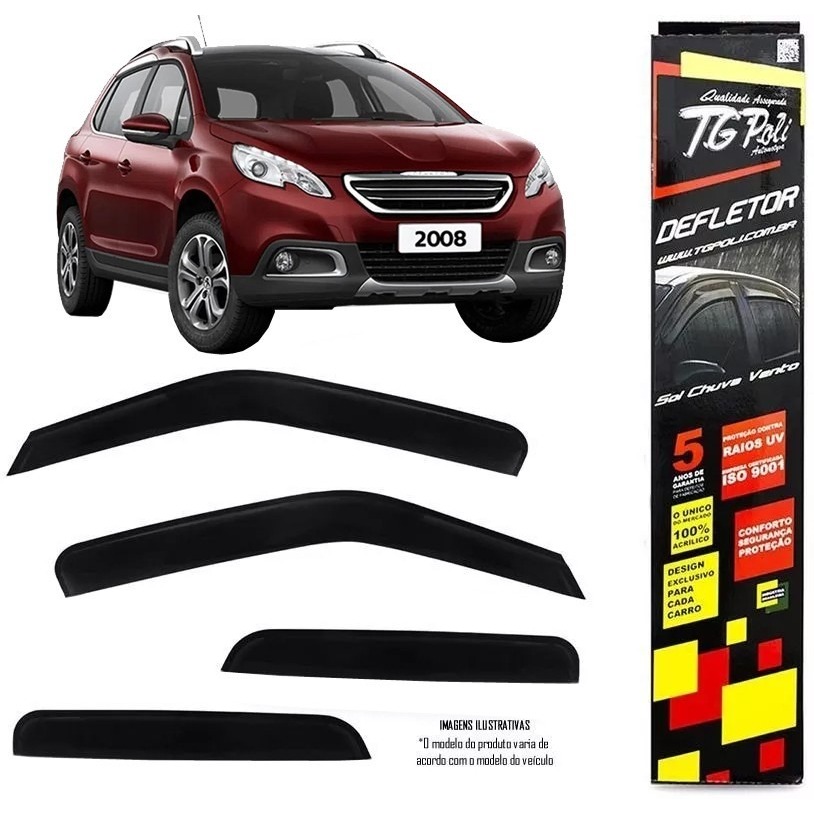 Calha Chuva Defletor Peugeot 2008 4p 2015 À 2020 Tg Poli