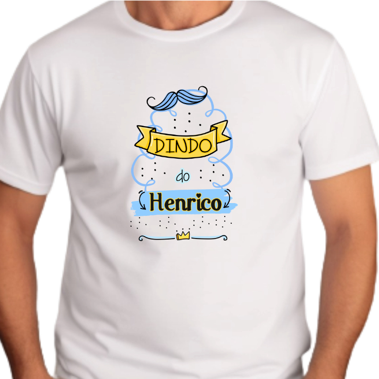 Camiseta para DINDO personalizada com nome afilhado - Est. 1 Padrinho ZLprint