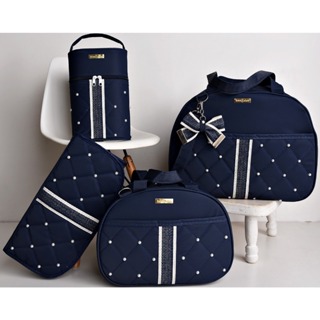 Kit Bolsas de Bebê Para Maternidade Com Pérolas + Trocador em Oferta na Shopee