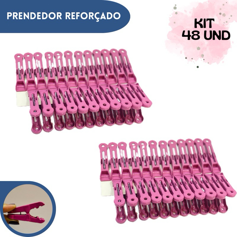 KIT 48 Prendedor Reforçado de roupa, Pregador Reforçado de roupa para varal