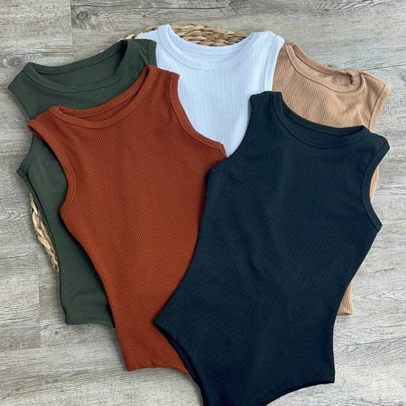 Body Regata Inspiração Za-ra Canelado Anarruga de Algodão Premium em Oferta na Shopee