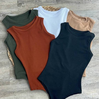 Body Regata Inspiração Za-ra Canelado Anarruga de Algodão Premium em Oferta na Shopee