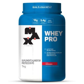 WHEY PRO MAX TITANIUM MORANGO 1 KG