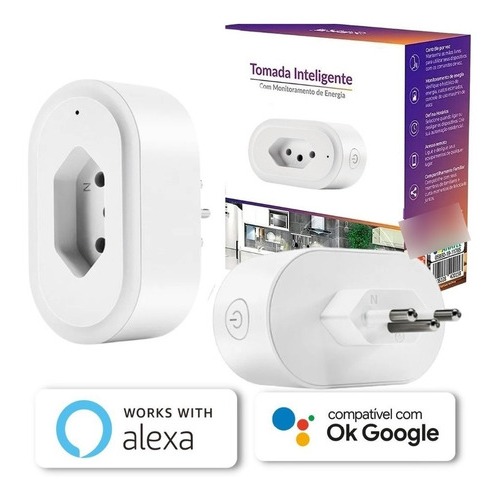 Tomada Inteligente 16a Wifi App Alexa Google Home Tuya Nova Digital Ekaza