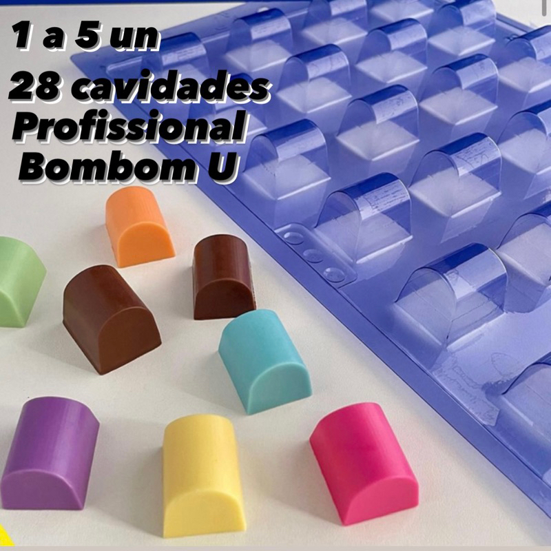 1~5 Forma Profissional para chocolate c/ silicone bombom P 227  Porto em Oferta na Shopee