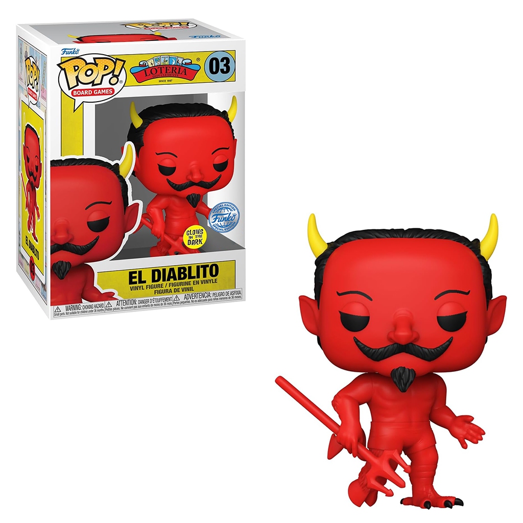 FUNKO POP BOARD GAMES LOTERIA EXCLUSIVE - EL DIABLITO 03 (GLOWS IN THE DARK) NOVO ORIGINAL em Oferta na Shopee