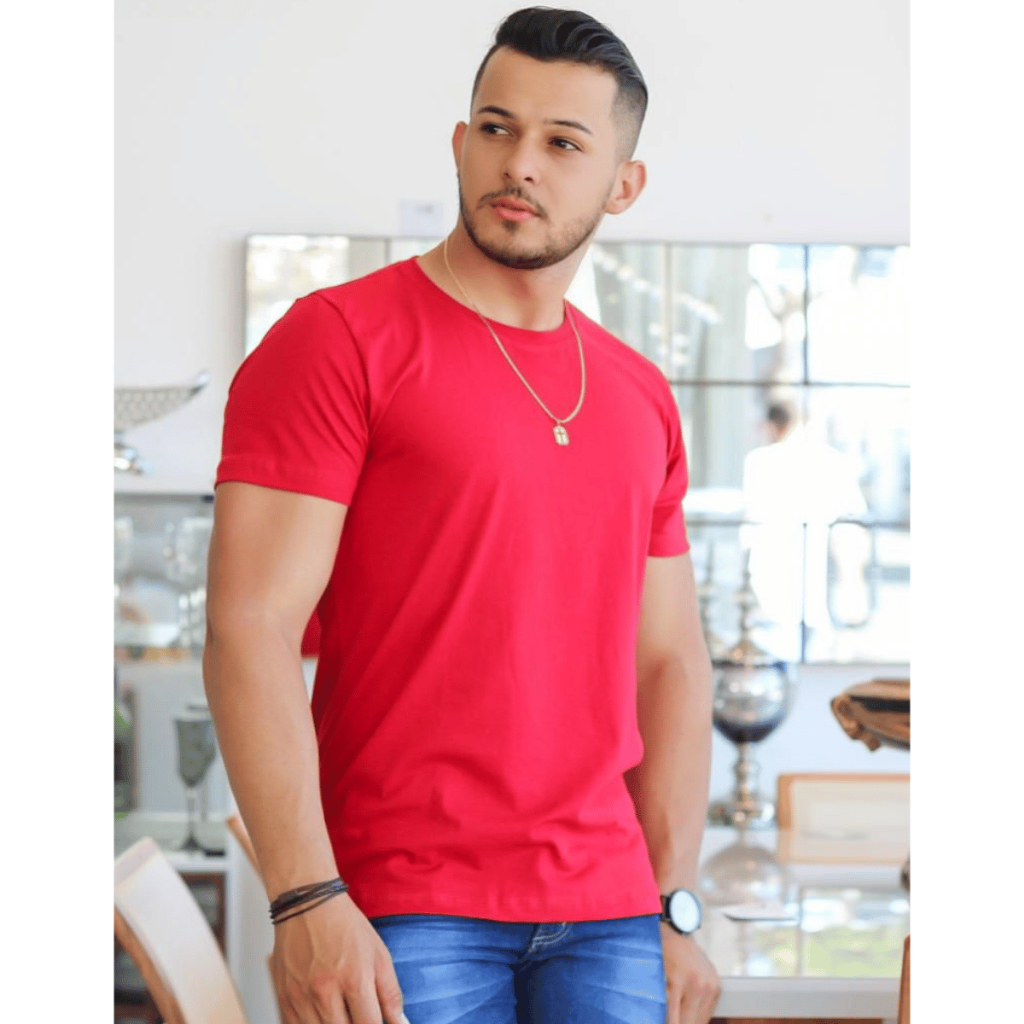Camisa Camiseta Masculina Gola O Lisa Plus Size Confortável Estilo Casual Moda Masculina