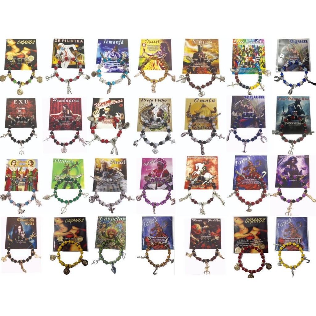 Pulseira De Orixás Entidades Acessório Umbanda Candomblé (Pombagira, Exu, Mulambo, Padilha, Cigan, Oxum, Iemanjá, Iansã) em Oferta na Shopee
