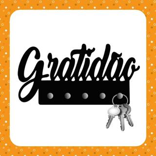 Porta Chaves de Parede Decorativo em MDF 3mm Preto Gratidão Envio Imediato em Oferta na Shopee