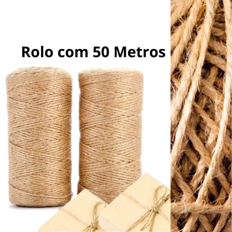 Fio De Juta para Lembrancinha Artesanato 50 Metros Tag em Oferta na Shopee