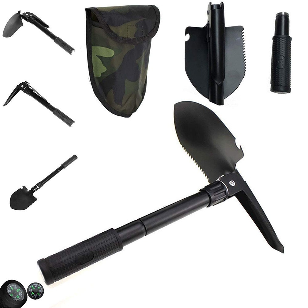 Pá Portátil Dobrável Militar De Emergência Multi-função Acampamento Camping