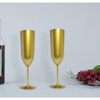 Kit 10 Taças De Champanhe Espumante Acrílico Dourado