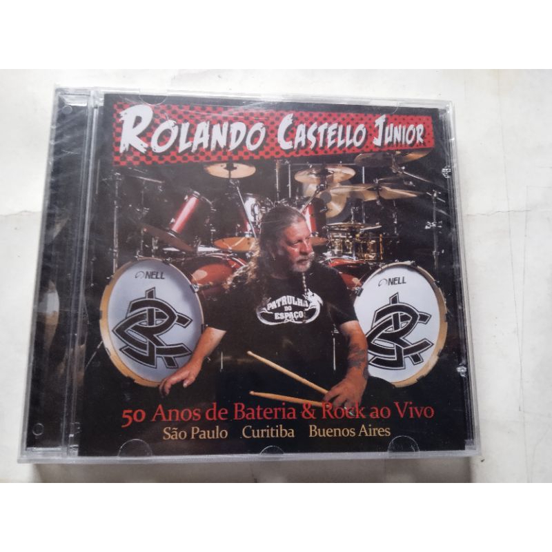 CD Rolando Castello Junior (patrulha do espaço) 50 anos de bateria & rock ao vivo, lacrado novo