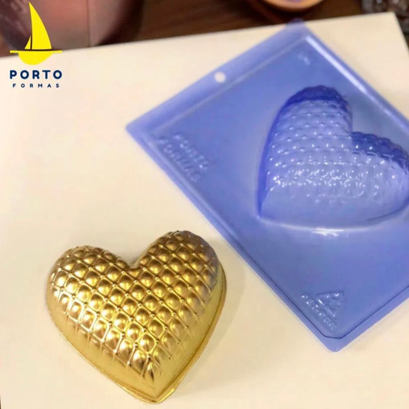 1~5 Forma Porto Com Silicone (3 partes) Para Chocolate CORAÇÃO METALASSE CÓD P84 em Oferta na Shopee
