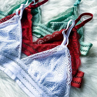 Kit 2 Sutiã Top De Renda Sem Bojo Com Forro Trabalhado Elástico Soutien Lingerie