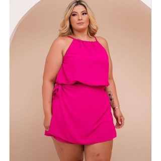 Macaquinho Plus Size Frontal com Shorts Saia tam 44/46 All curve
