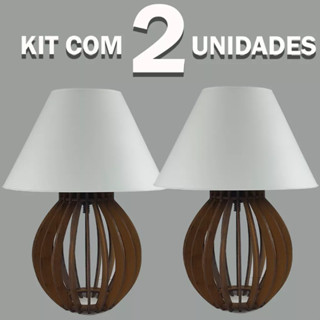 Kit 2 unidades Abajur La Finesse Cupula - Luminária Para Decoração Quarto e Sala