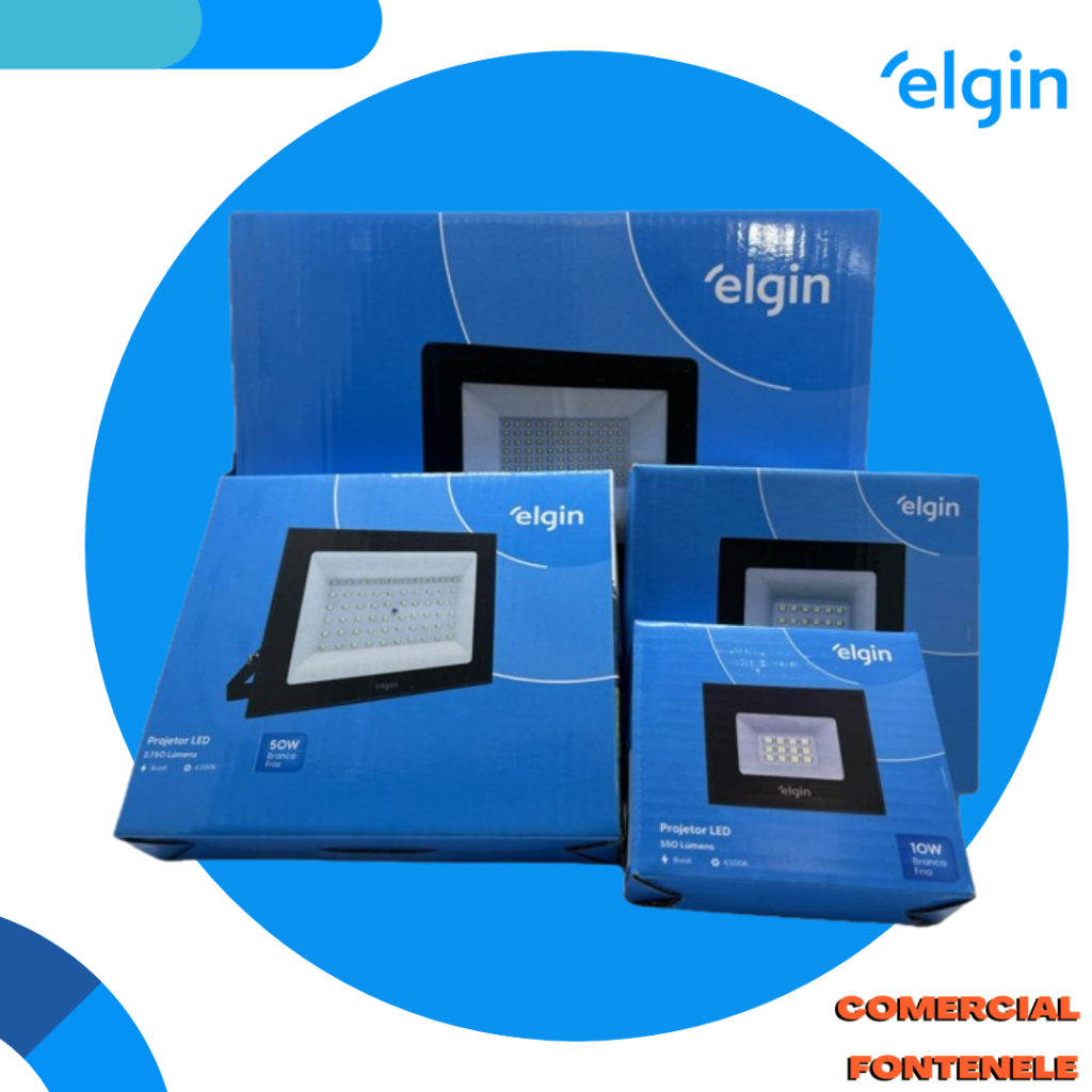 Refletor Led Elgin BRANCO FRIO 30W, 50W, 100W