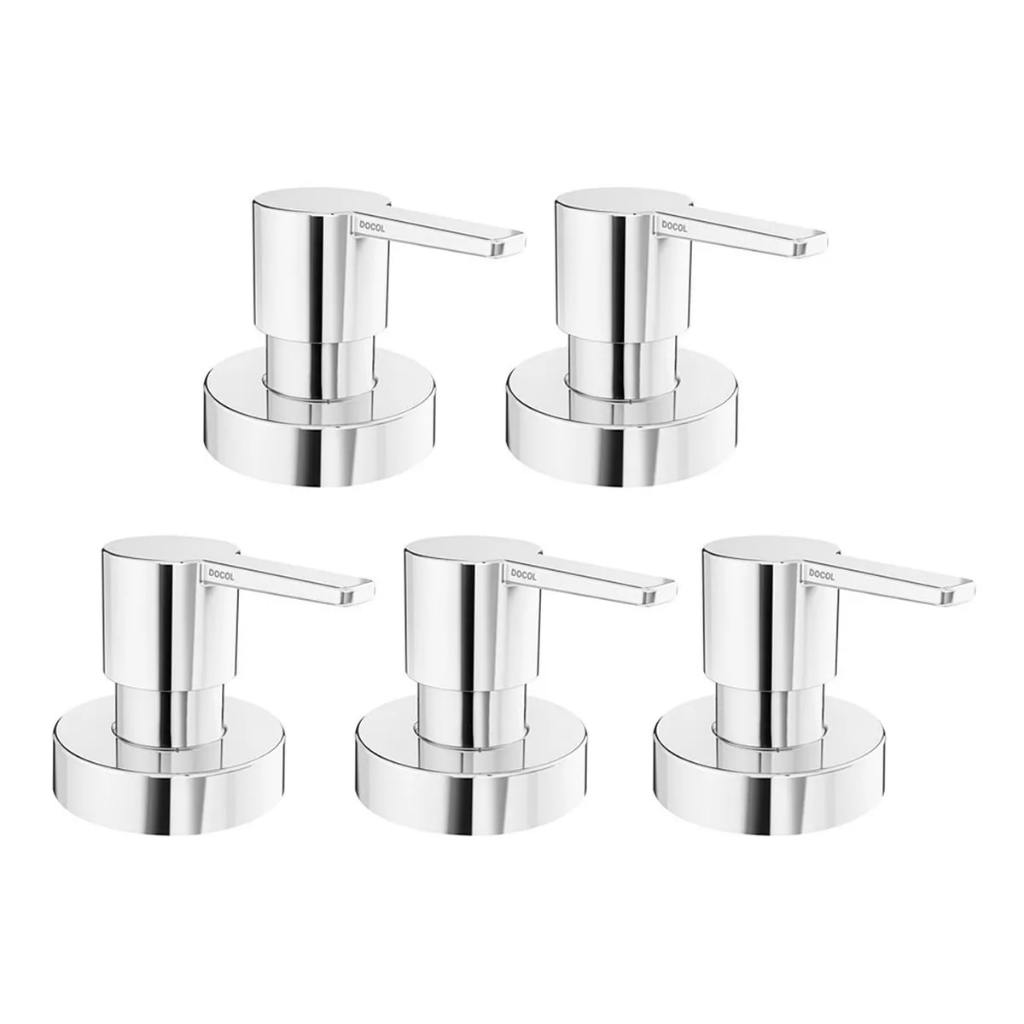 Kit 5 Acabamentos Gali 1/2 3/4 1 Pol Para Base Docol Cromado - Home & Living