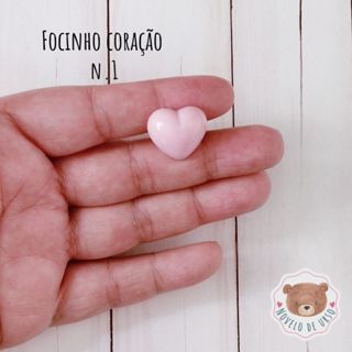 Focinho coração n.1 - 18x17mm ROSA BEBÊ (05 unid) para Amigurumi/Crochê em Oferta na Shopee