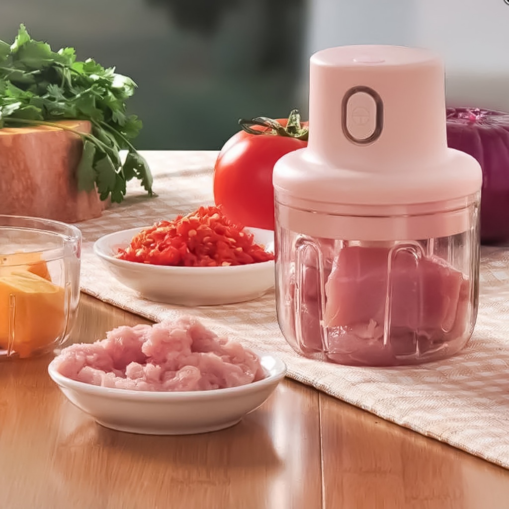 Mini processador de alimentos Elétrico Triturador Legumes Usb - 3 Lâminas 250ml Sortidos