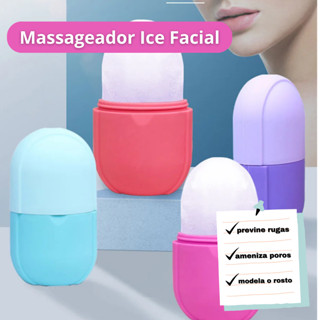 Massageador Ice Rolo Para Rosto Material de Silicone Tratamento de Poros e Rugas LOJA TOPMIX