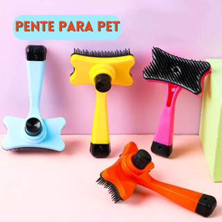 Escova Removedora de Pelos Para Gatos Cachorro Pet Automática Com Botão LOJA ECOM