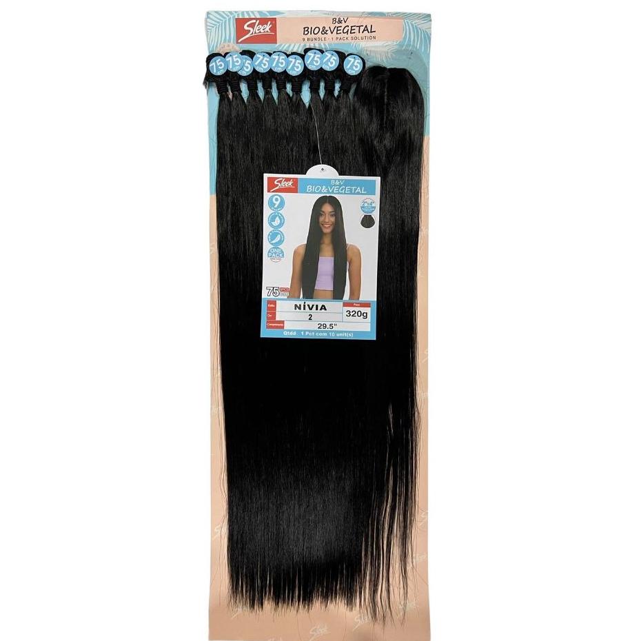 Cabelo Liso Bio Vegetal Idêntico NIVIA Sleek Pacotão Com Volume 320g  - ENVIO IMEDIATO