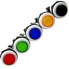 10PEÇA Chaves Push Button PBS-29 Para Arcade Fliperama em 5 cores: Azul​, Amarelo, Verde, Vermelho
