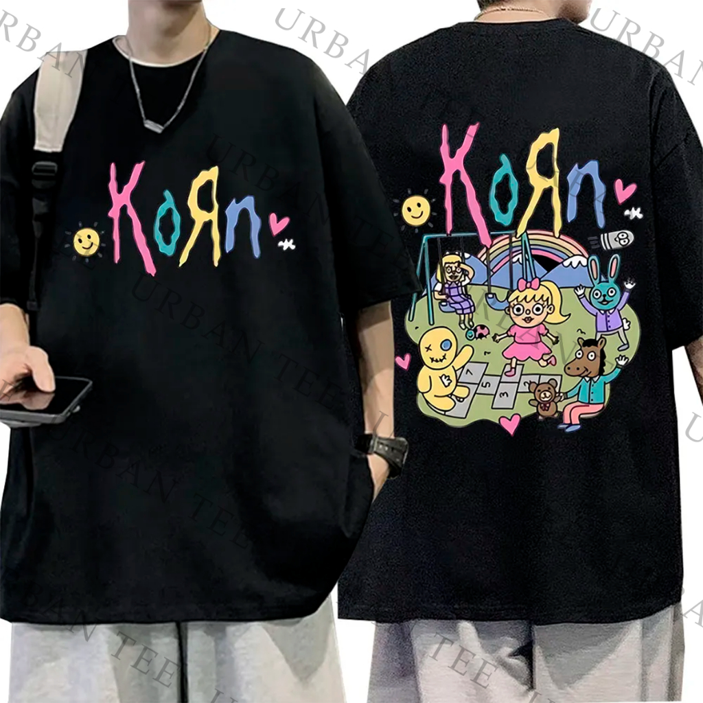 Camiseta Basica Algodao Banda Korn Solomon Cute Tour Cute Rock n Roll Unissex em Oferta na Shopee