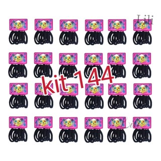 kit 144 elásticos de cabelo rabicó femininos