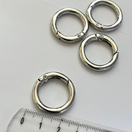 4 Un Fecho Articulado 2,5cm Níquel Prateado - Fecho Argola- Para Bolsa Pochete Colar Pulseira Bijuteria Artesanafo Costura DIY