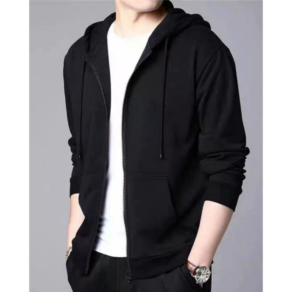 Moletom Ziper Com Capuz Bolso Jaqueta Blusa Algodão Feminino Masculino Unissex