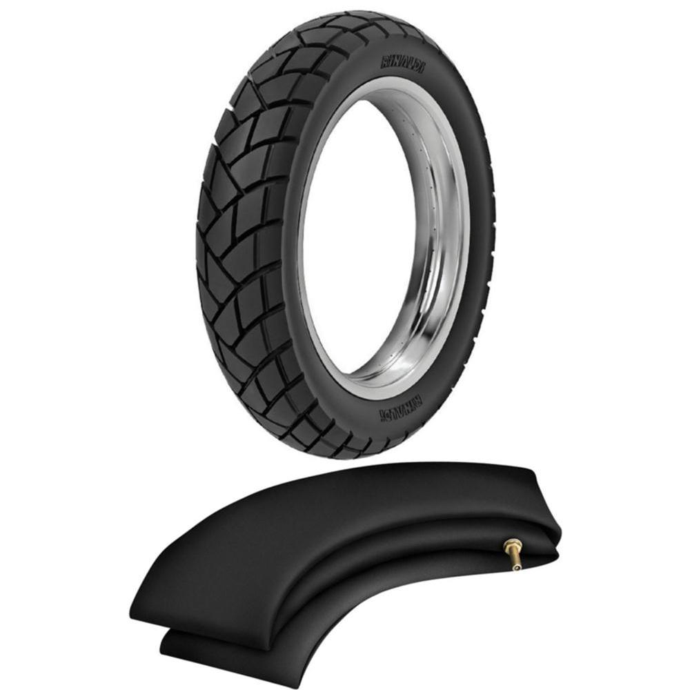 Kit Pneu Biz 125 Pop 110i Prince 110 80/100-14 49l R34 Rinaldi + Camara
