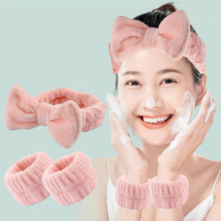 KIT 3 peças de uma pars pulseiras para lavagem facial E um faixa, artefato absorvente de água, sabonete anti-umidade