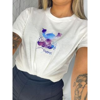 Camiseta Feminina Tshirt Personagem Stitch Ohana