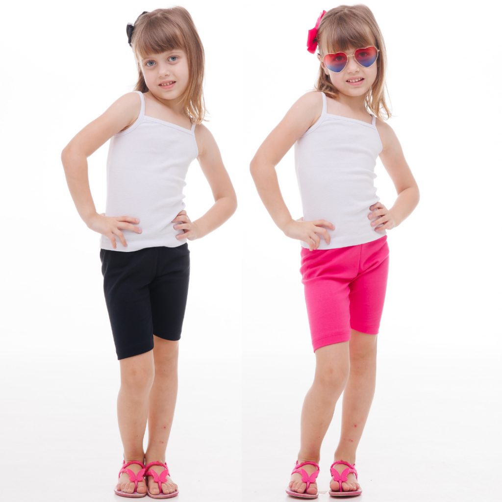 Kit com 2 Shorts de Ribana Infantil Para Menina 1 ao 14 Anos em Oferta na Shopee