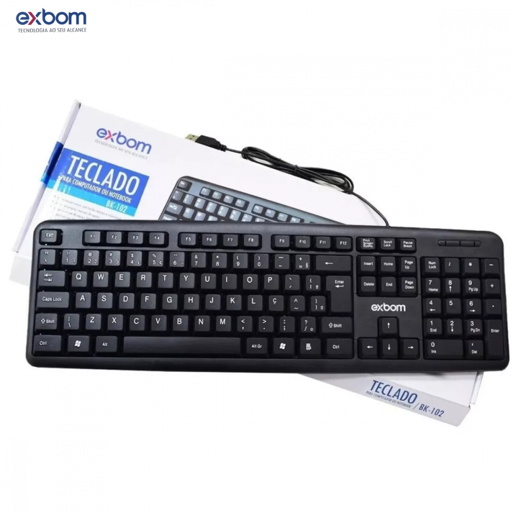 Teclado Com Fio USB PT-BR BK-102