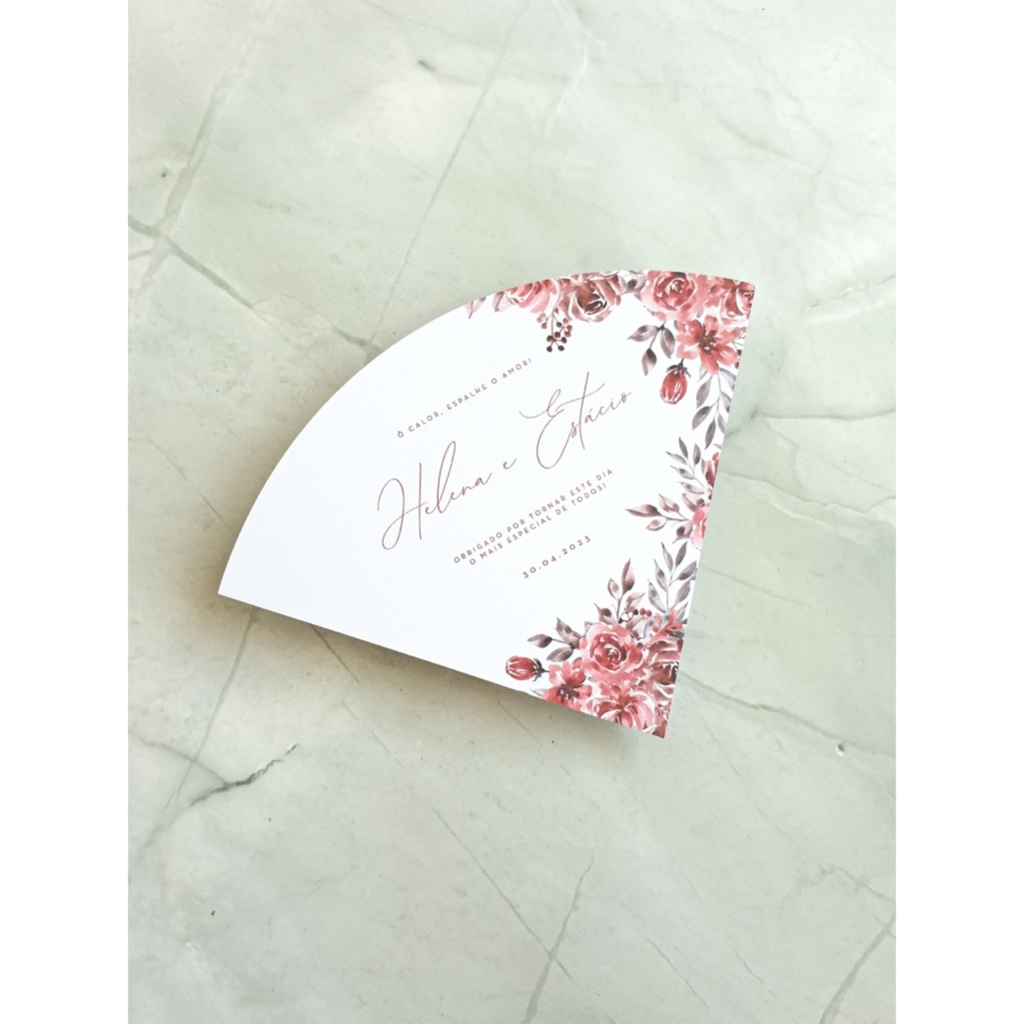 Ventarola Leque de Alegria para Casamento Personalizado