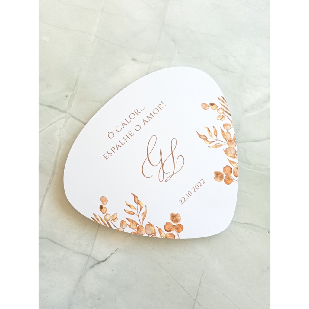 Ventarola Leque de Alegria para Casamento Personalizado