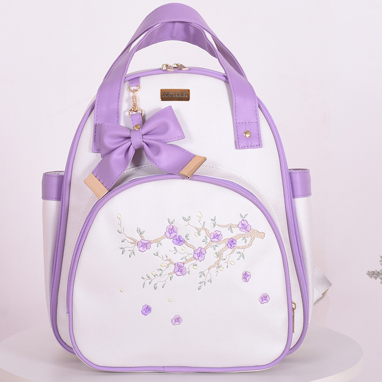 Mochila Maternidade Hortênsia Off/Lilás - 01 Peça