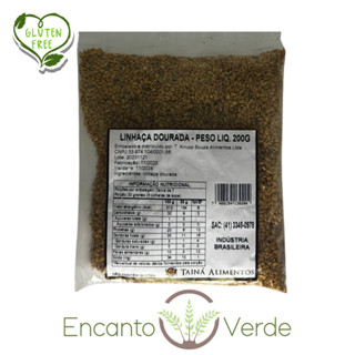 Linhaça Dourada Semente sem glúten Tainá Alimentos - pacote 200g